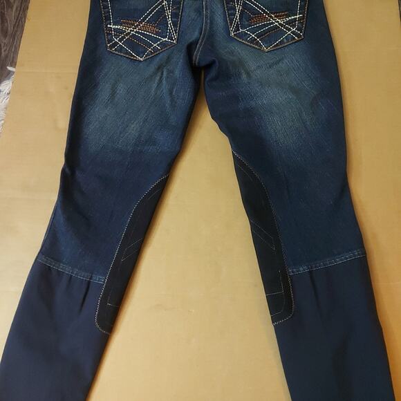 Ariat Cropped Denim Riding Breeches Indigo Jeans 24R NEW Activewear Sportswear - Picture 4 of 13